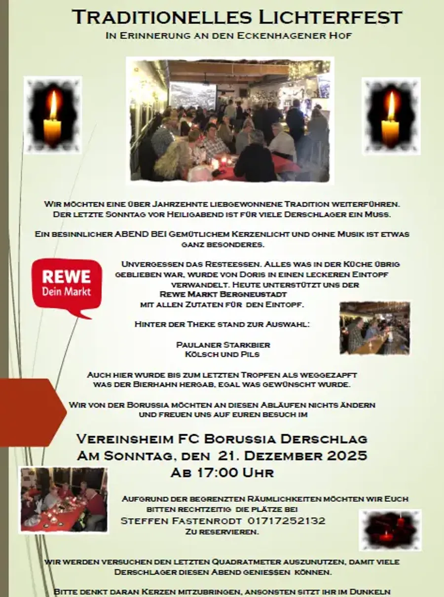 Traditionelles Lichterfest – Ausverkauft!