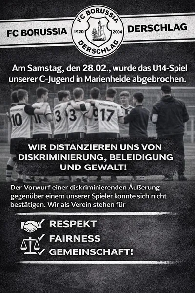 Stellungnahme zum Spielabbruch der U14
